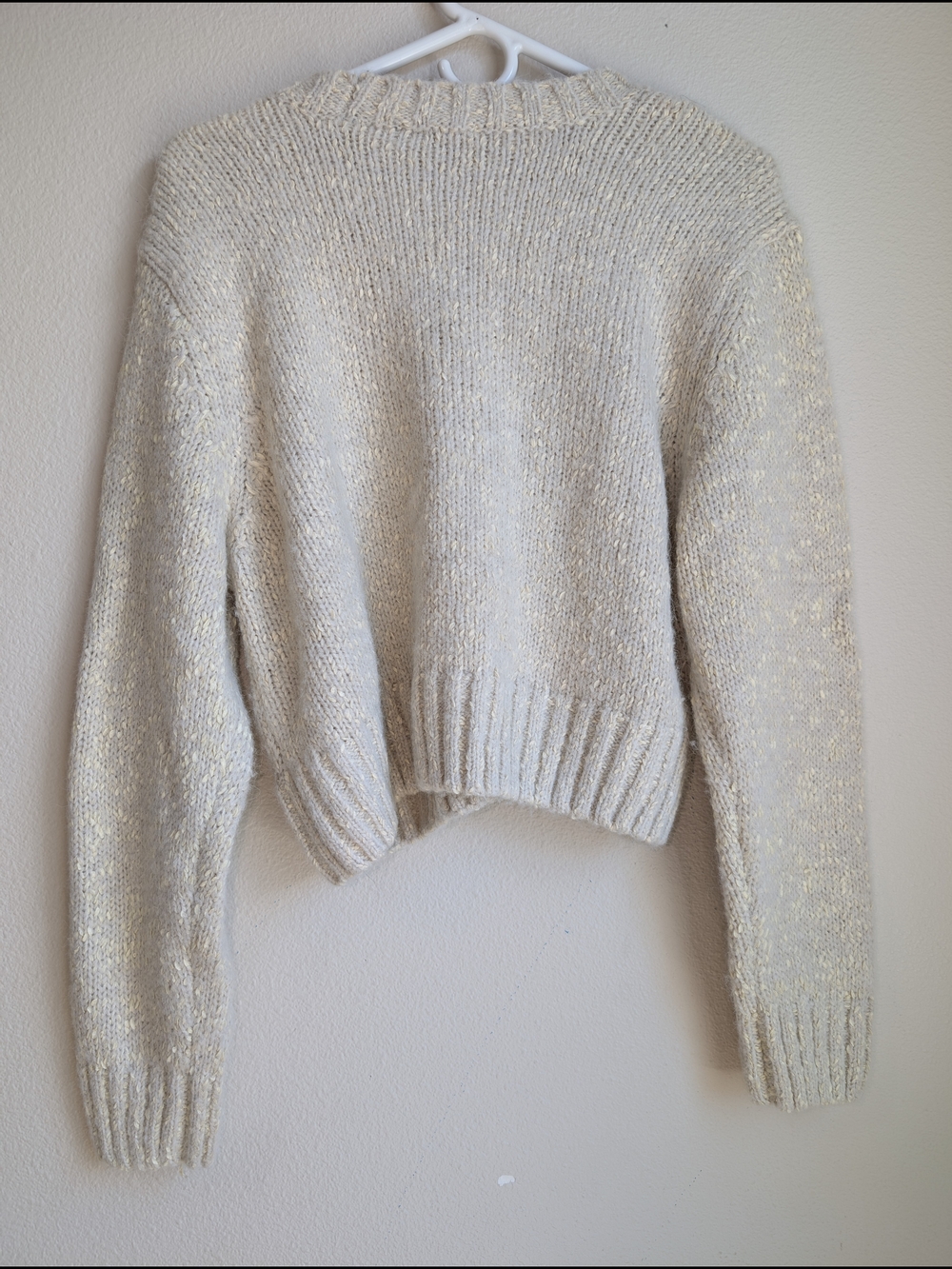 RD Style Ivory Sequin Crewneck Sweater Women's Size L - Picture 4 of 11